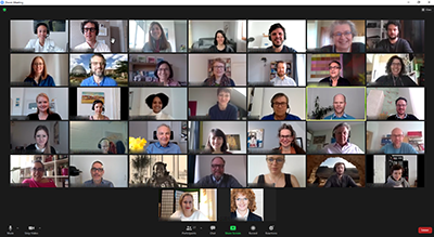 Screenshot des Zoom-Meetings beim Ensemble 2021.